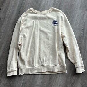H&M Cream Crewneck Sweater with Logo